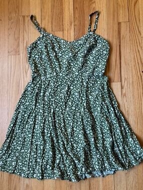 Old Navy Cami Green Floral Sundress with Spaghetti Straps- size large